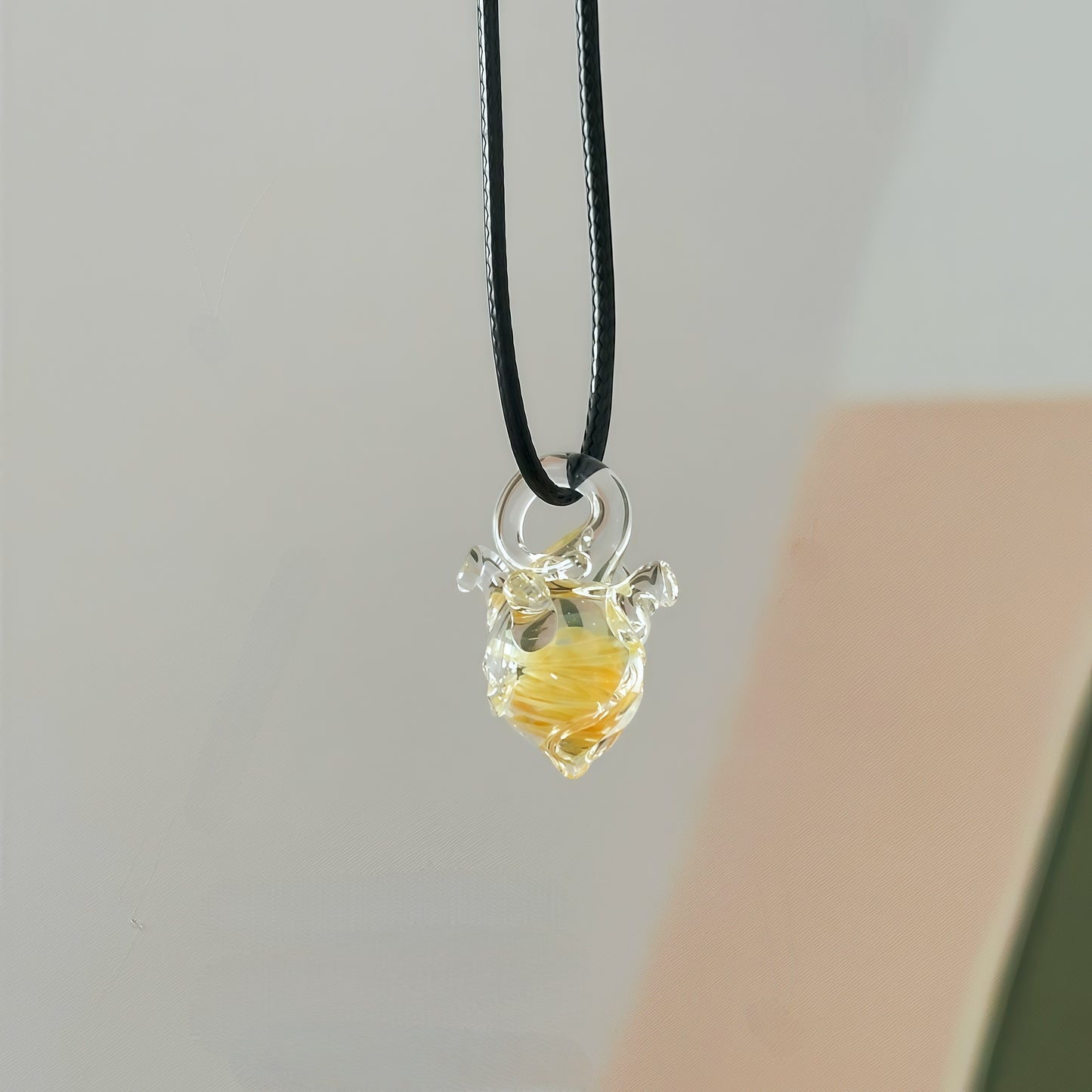 Handmade Glass Anatomical Heart Pendant