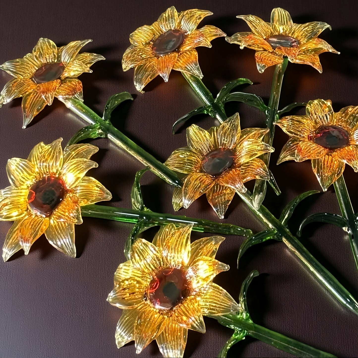 Handmade Glass Sunflower Sculpture