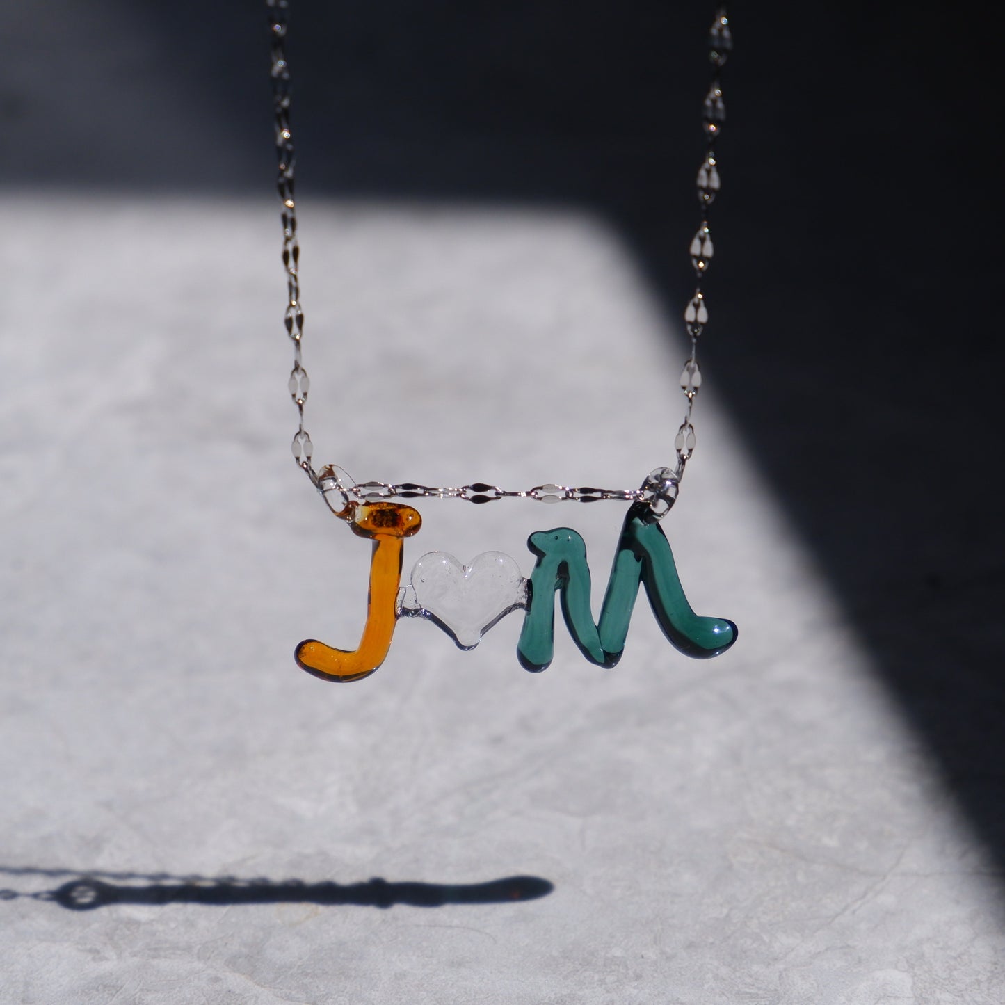 Custom Glass Letter Necklace