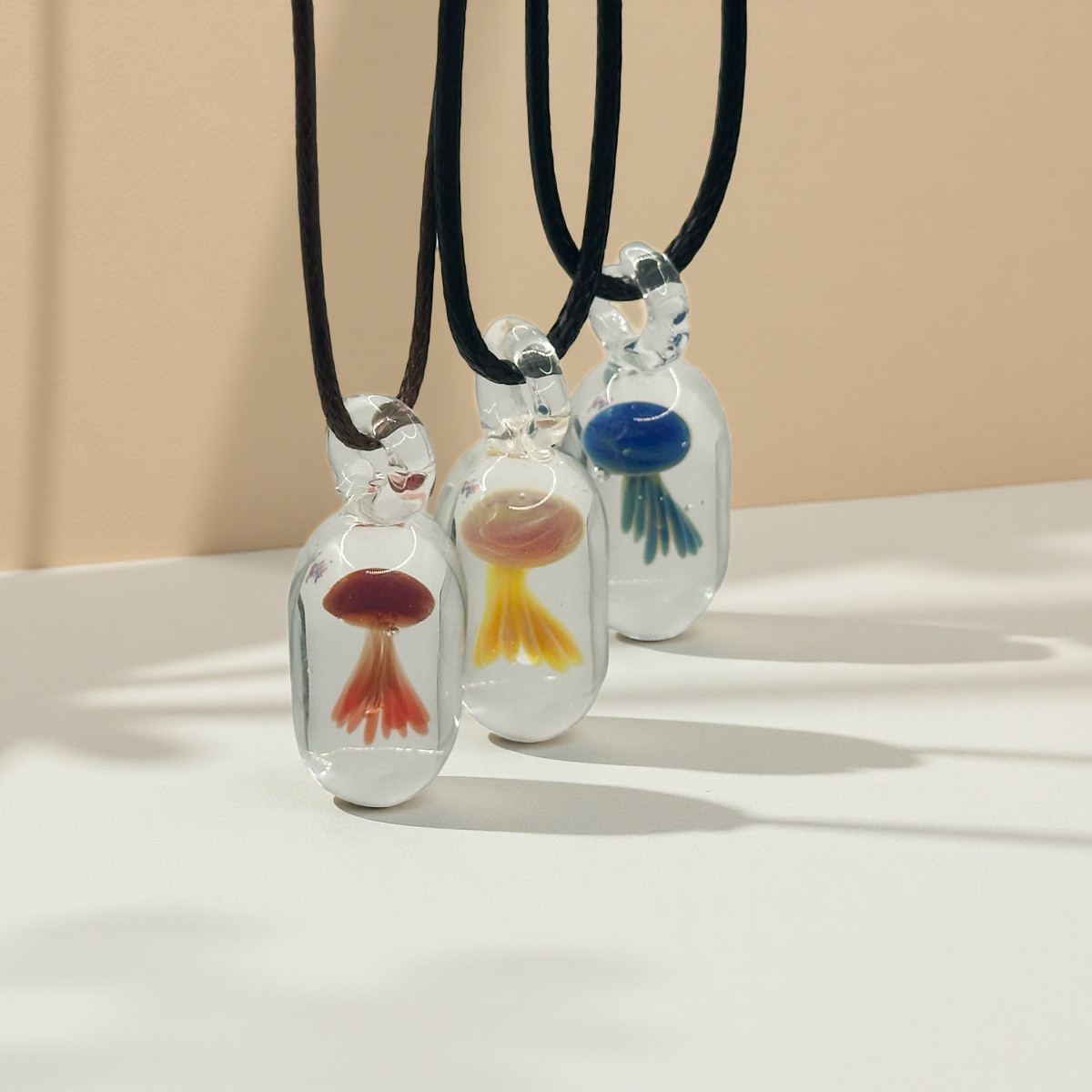 Handmade Glass Jellyfish Necklace