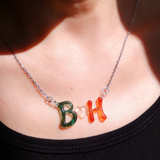 Custom Glass Letter Necklace