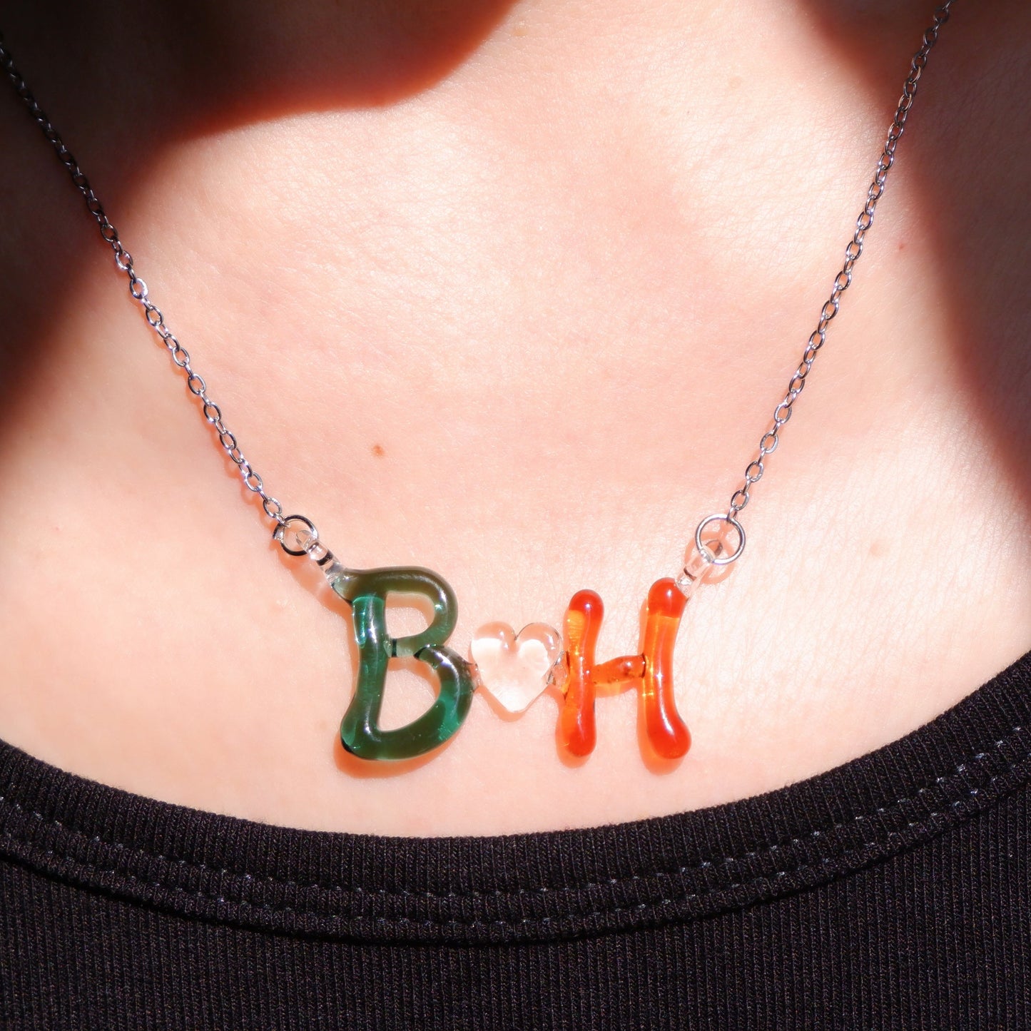 Custom Glass Letter Necklace