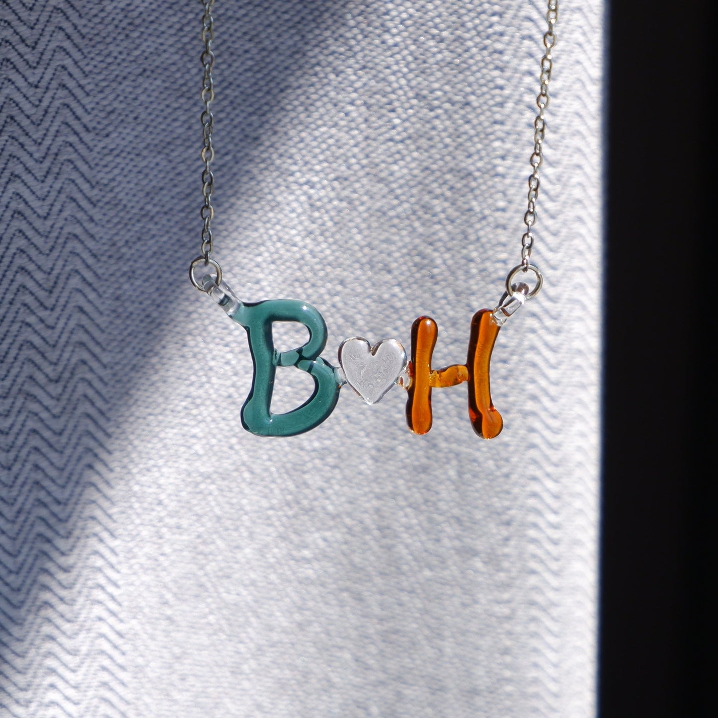 Custom Glass Letter Necklace