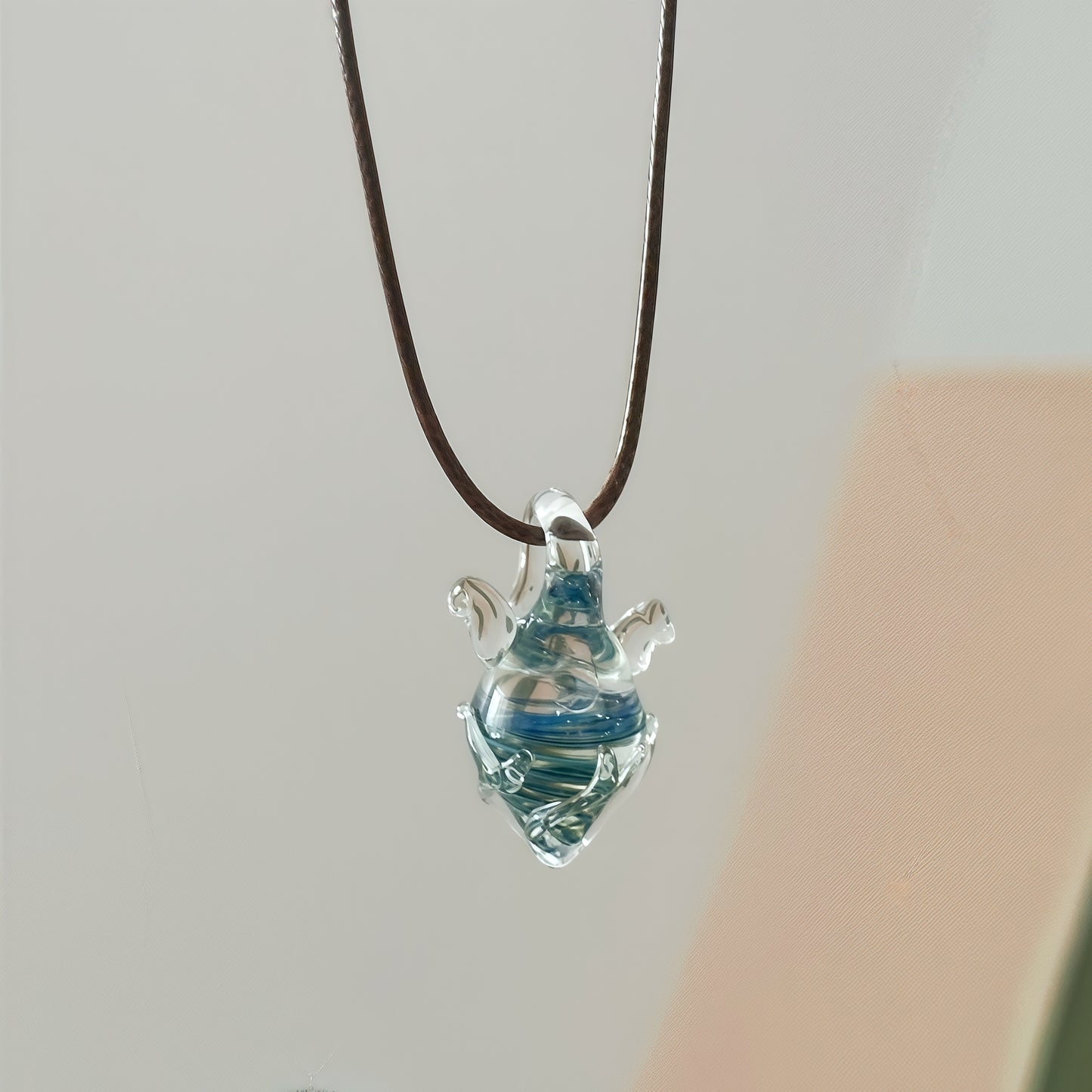 Handmade Glass Anatomical Heart Pendant