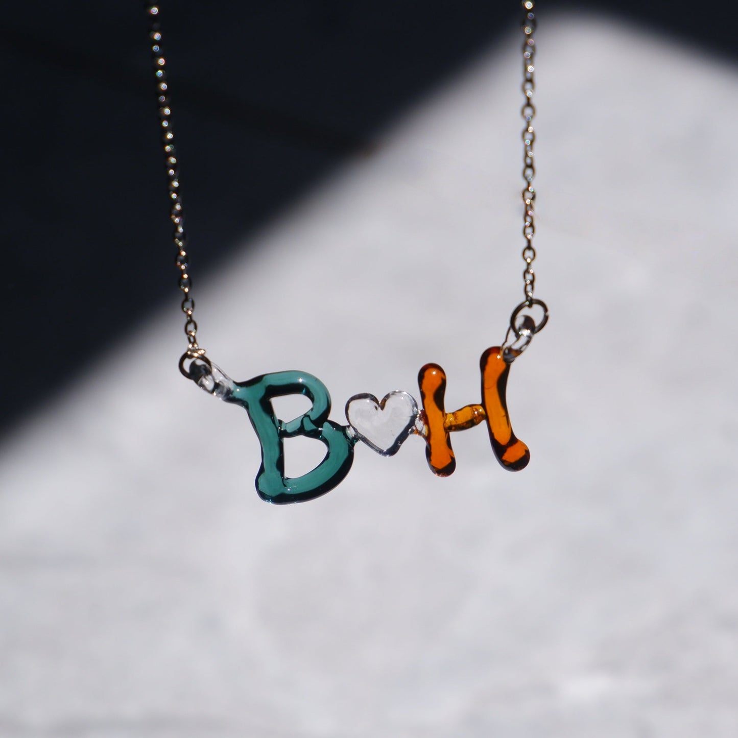 Custom Glass Letter Necklace