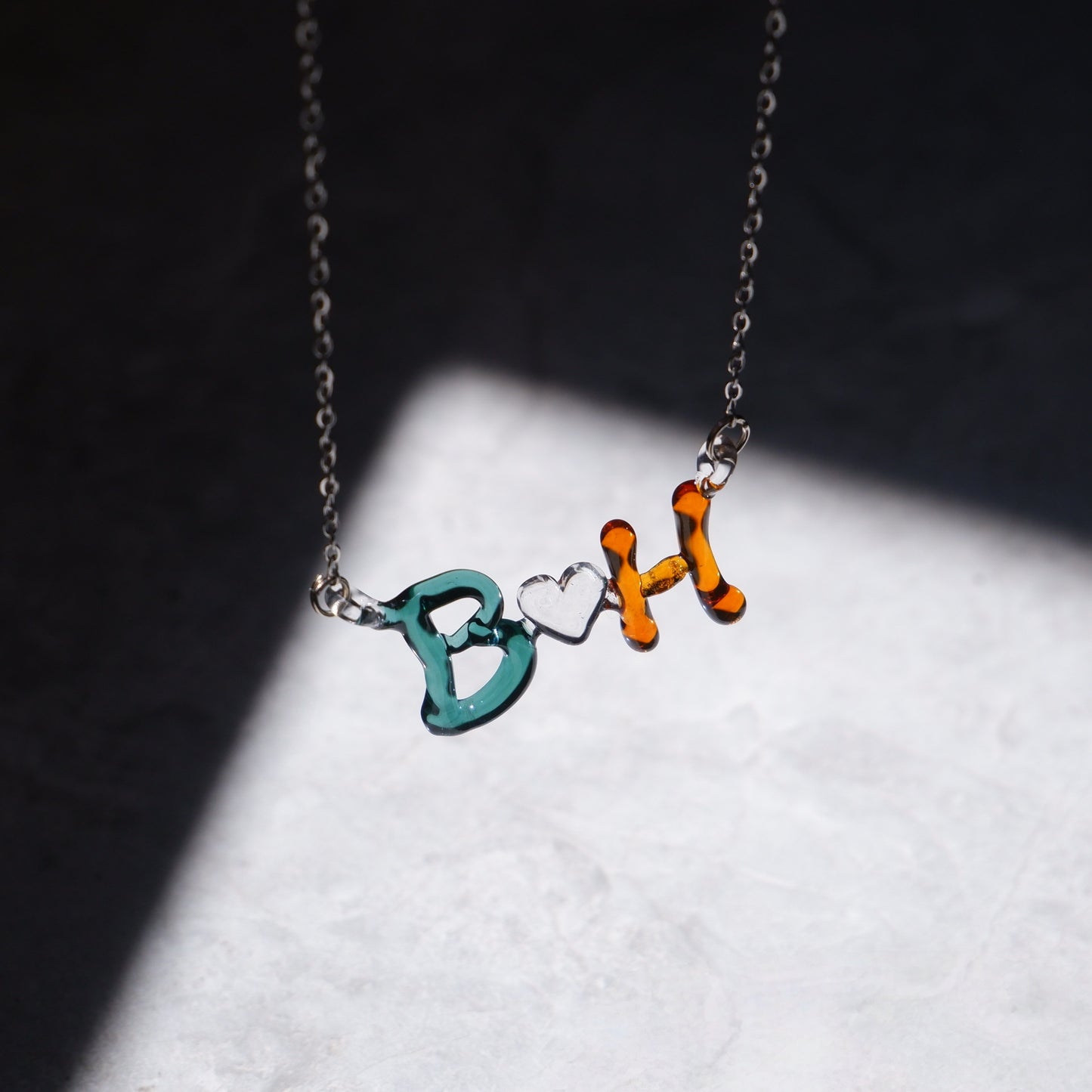 Custom Glass Letter Necklace