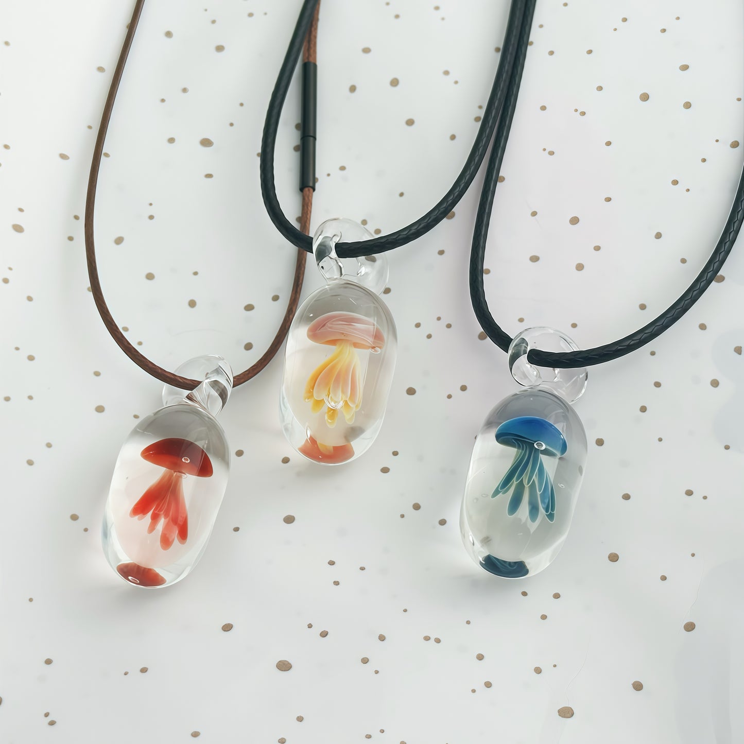 Handmade Glass Jellyfish Necklace
