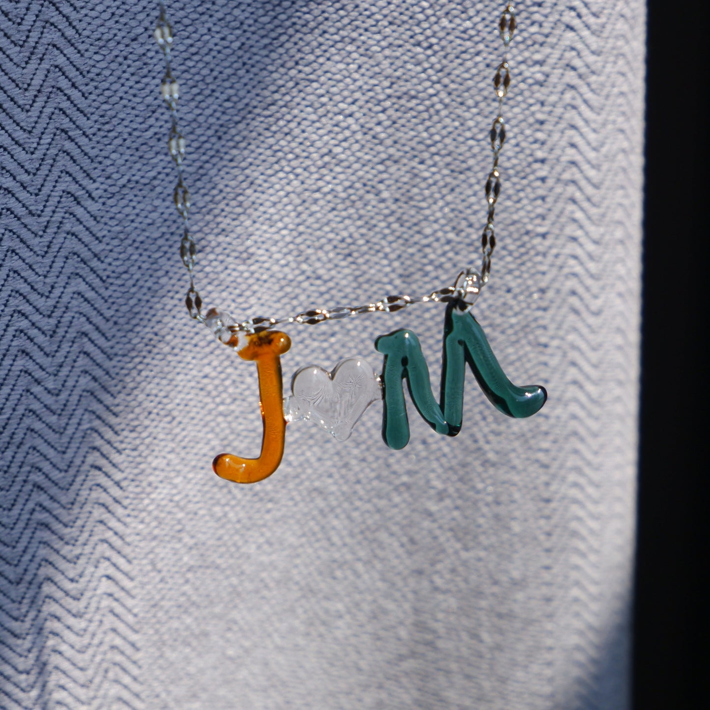 Custom Glass Letter Necklace