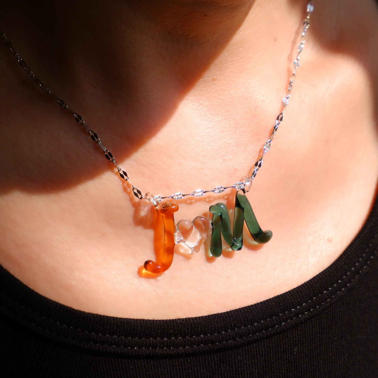 Custom Glass Letter Necklace