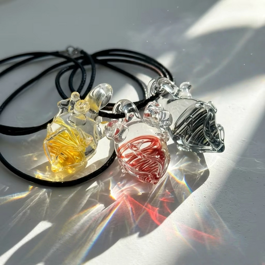 Handmade Glass Anatomical Heart Pendant