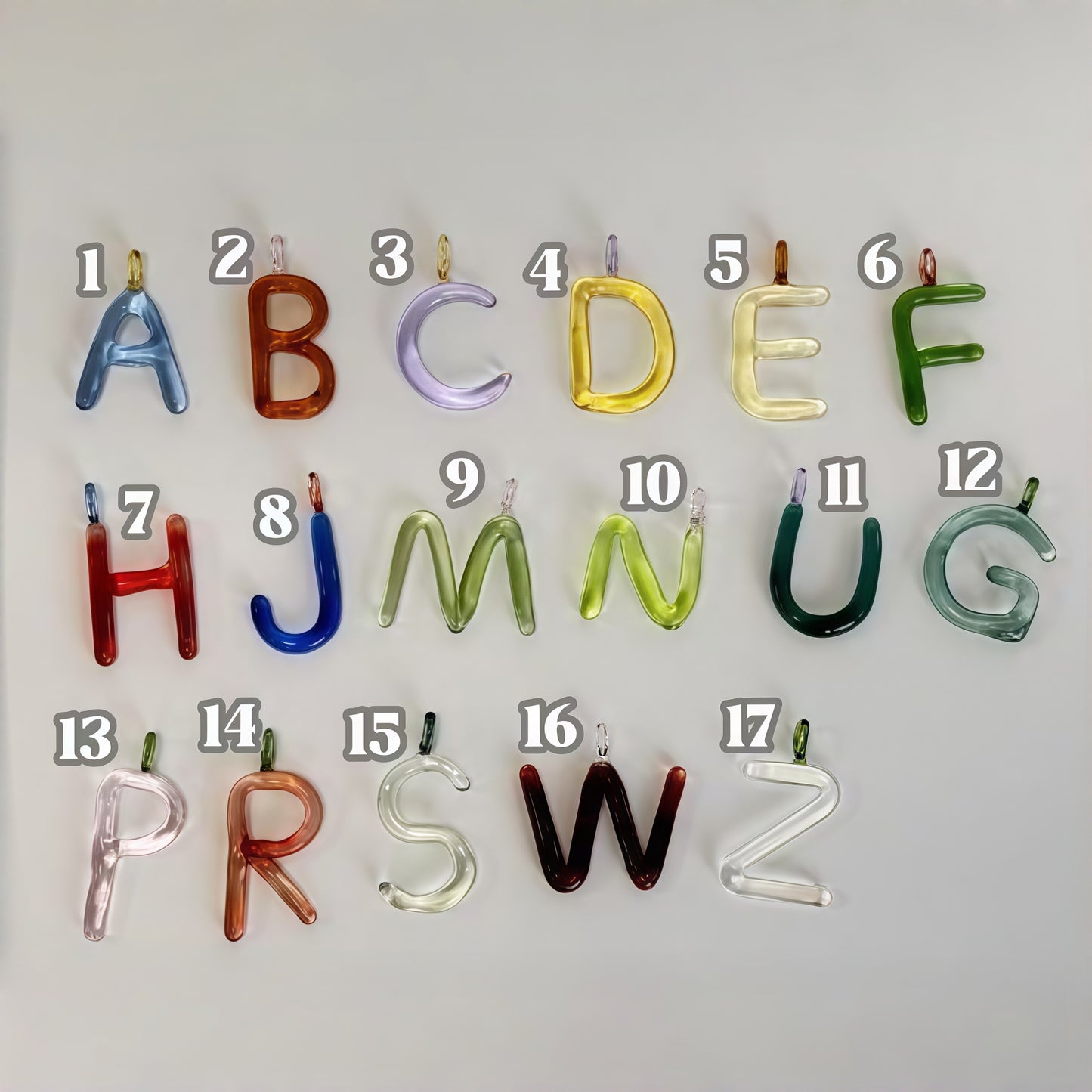 Custom Glass Letter Necklace